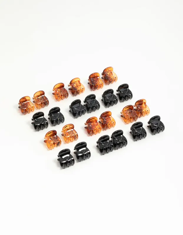 Neutral Mini Claw Clips 24-Pack sold by lovisa