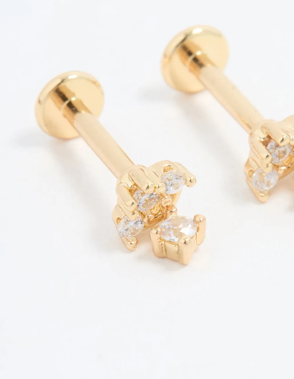 Gold Plated Surgical Steel Cubic Zirconia Flat Back Pack sold by lovisa product image thumbnail 4