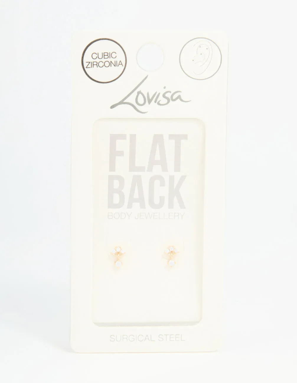 Gold Plated Surgical Steel Cubic Zirconia Flat Back Pack sold by lovisa product image thumbnail 5