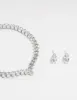 Silver Cubic Zirconia Marquise Tennis Bracelet & Earrings Set sold by lovisa