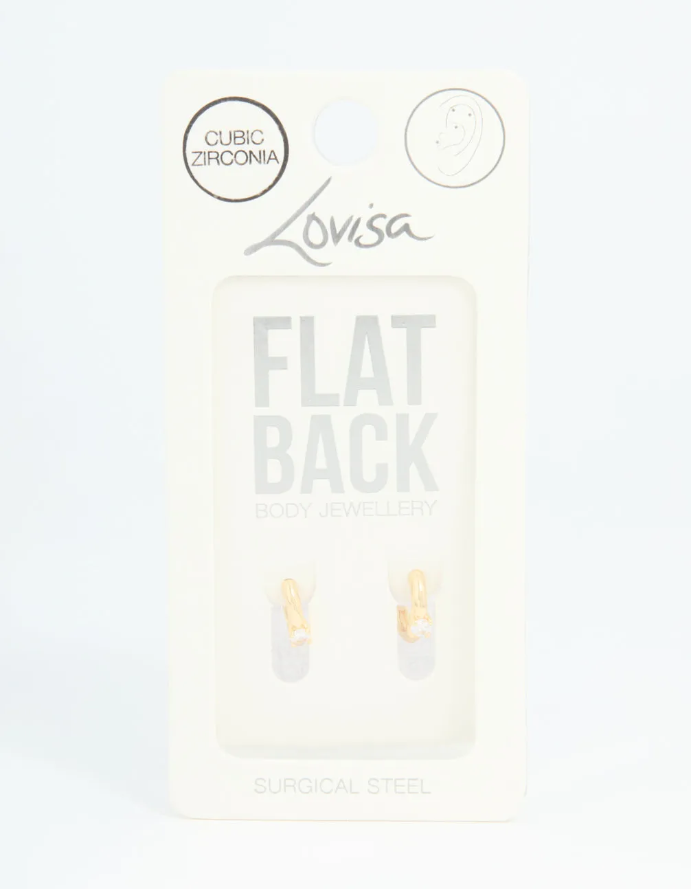 Gold Plated Surgical Steel Cubic Zirconia Ring Hoop Flat Backs sold by lovisa product image thumbnail 5