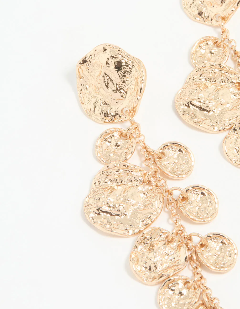 Gold Molten Circle Drop Earrings sold by lovisa product image thumbnail 4