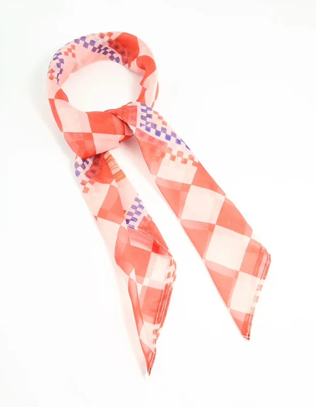 Red Fabric Vacation Print carf sold by lovisa