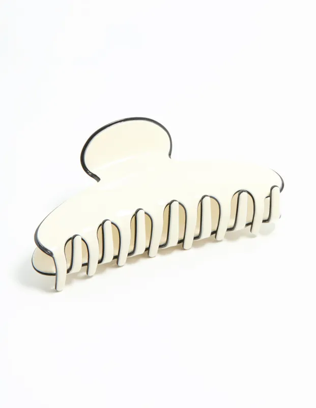 Cream & Black Claw Clip sold by lovisa