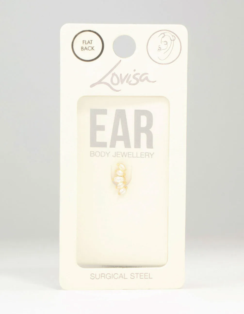 Gold Plated Surgical Steel Diamante Flat Back Stud sold by lovisa product image thumbnail 3