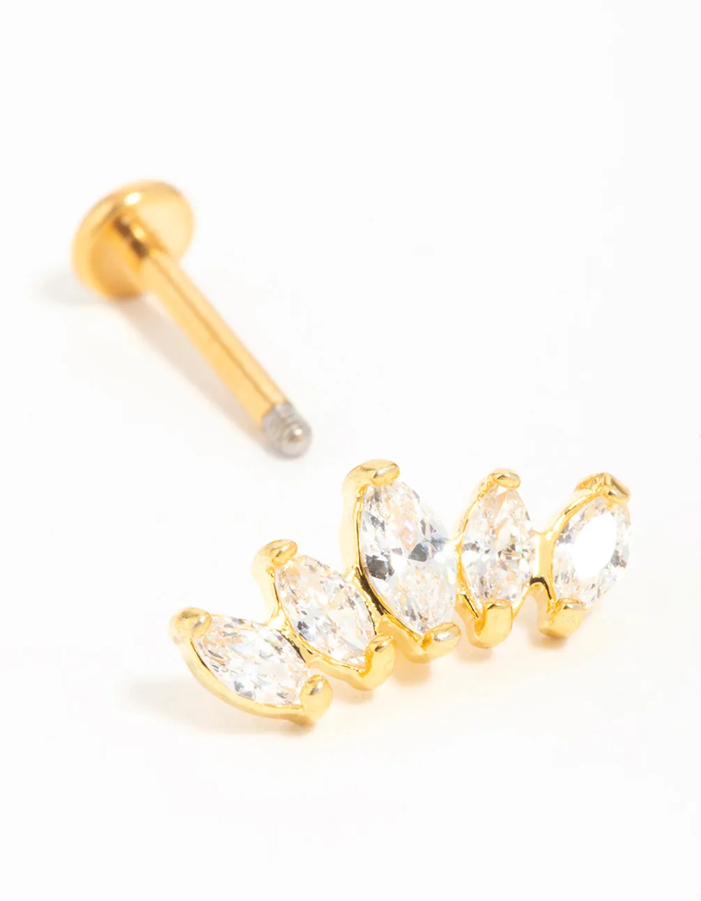 Gold Plated Surgical Steel Diamante Flat Back Stud sold by lovisa product image thumbnail 2