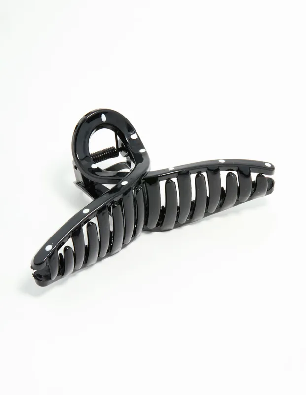 Black & White Polka Dot Loop Claw Clip sold by lovisa