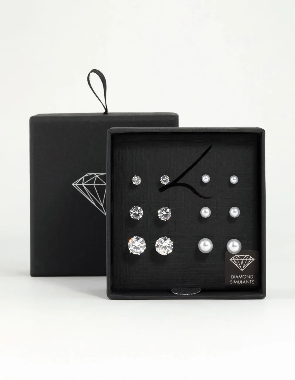 Silver Pearl & Cubic Zirconia Stud Earrings 6-Pack sold by lovisa product image thumbnail 3