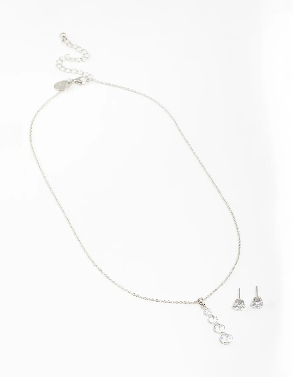 Silver Cubic Zirconia Necklace & Earrings Set sold by lovisa product image thumbnail 2