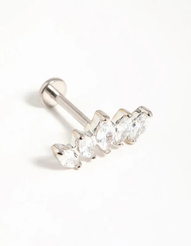 Surgical Steel Diamante Fan Flat Back Stud sold by lovisa