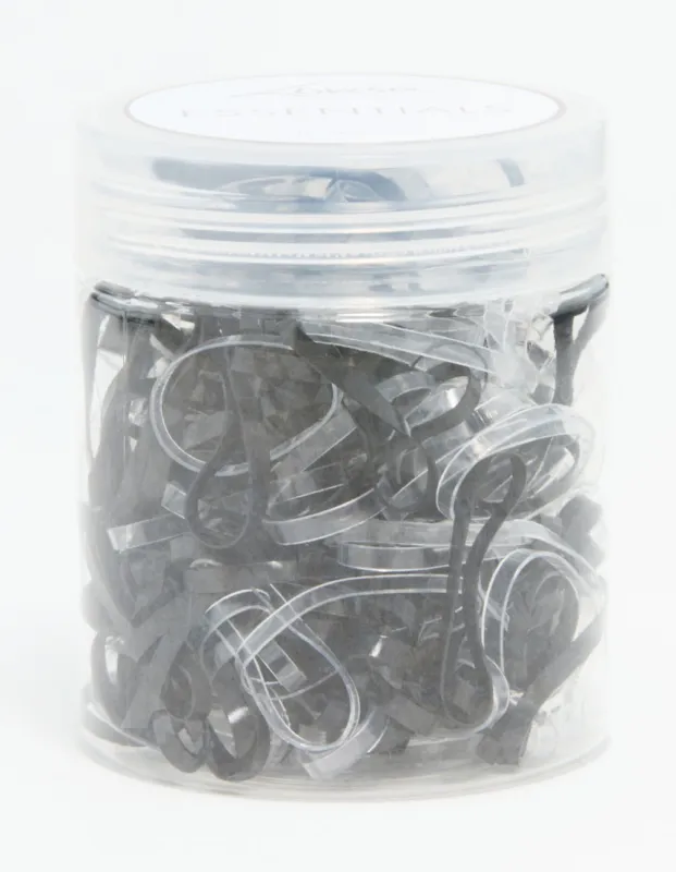 Black & Clear Elastic Hair Ties 300-Pack sold by lovisa