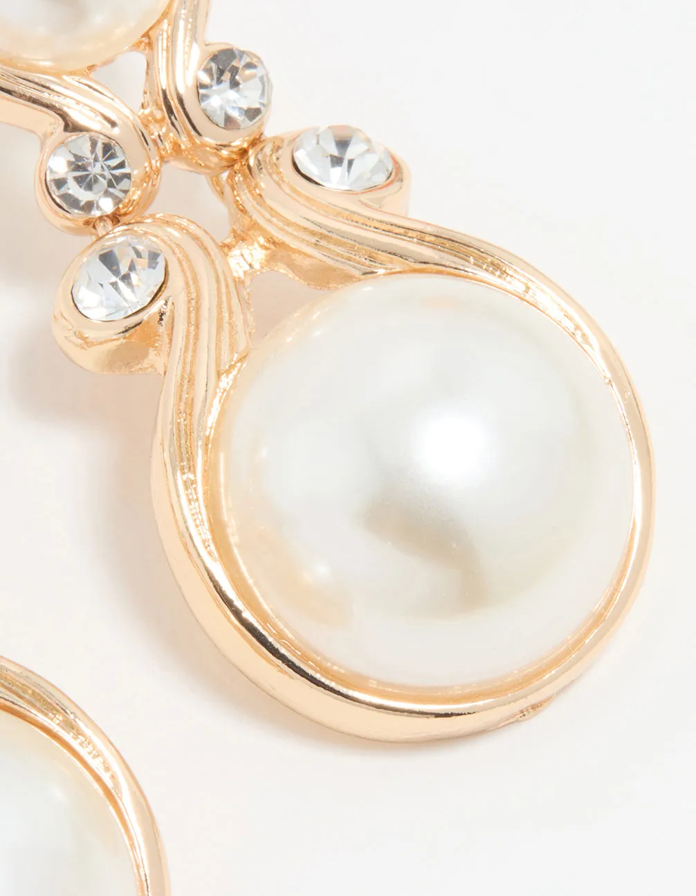 Gold Pearl Diamante Doorknocker Drop Earrings sold by lovisa product image thumbnail 5