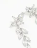 Silver Cubic Zirconia Leaf Flower Drop Earrings sold by lovisa