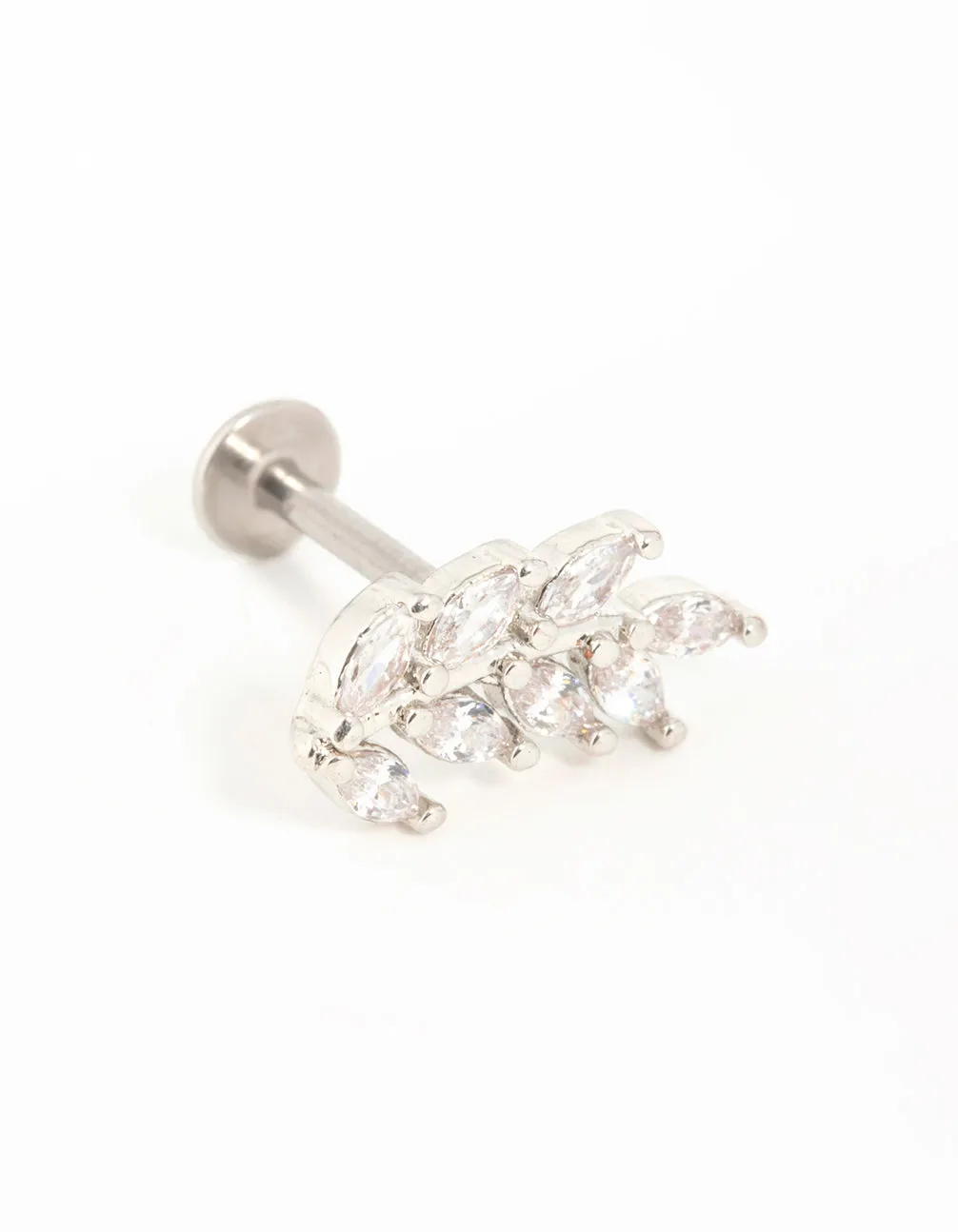 Surgical Steel Cubic Zirconia Vine Flatback Stud sold by lovisa