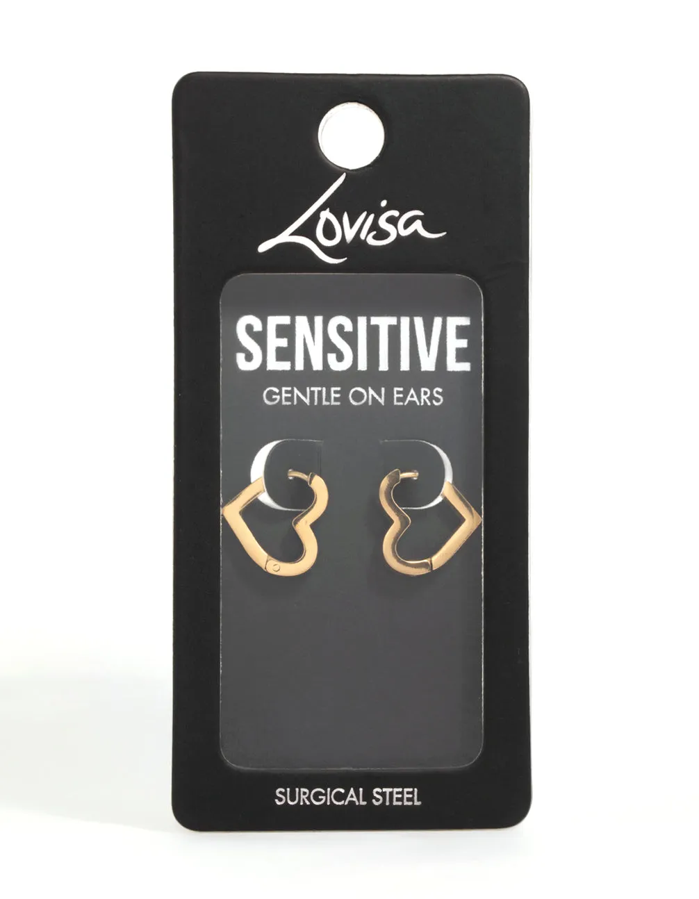 Gold Plated Surgical Steel Heart Hoop Earrings sold by lovisa product image thumbnail 5