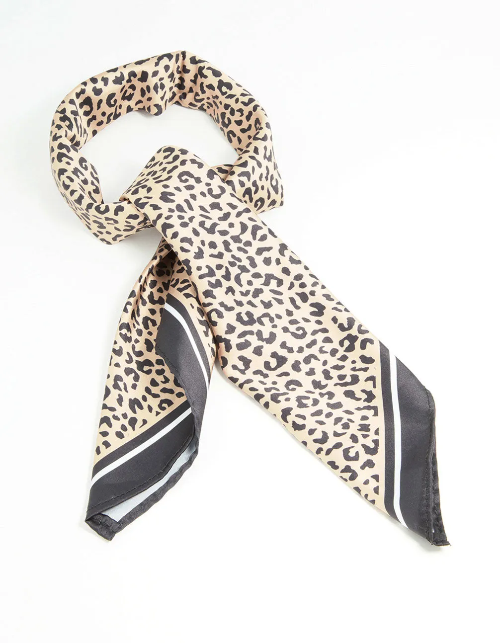 Leopard Print Fabric Border Scarf sold by lovisa