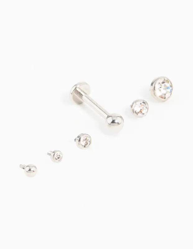 Surgical Steel Cubic Zirconia Flat Back Pack sold by lovisa