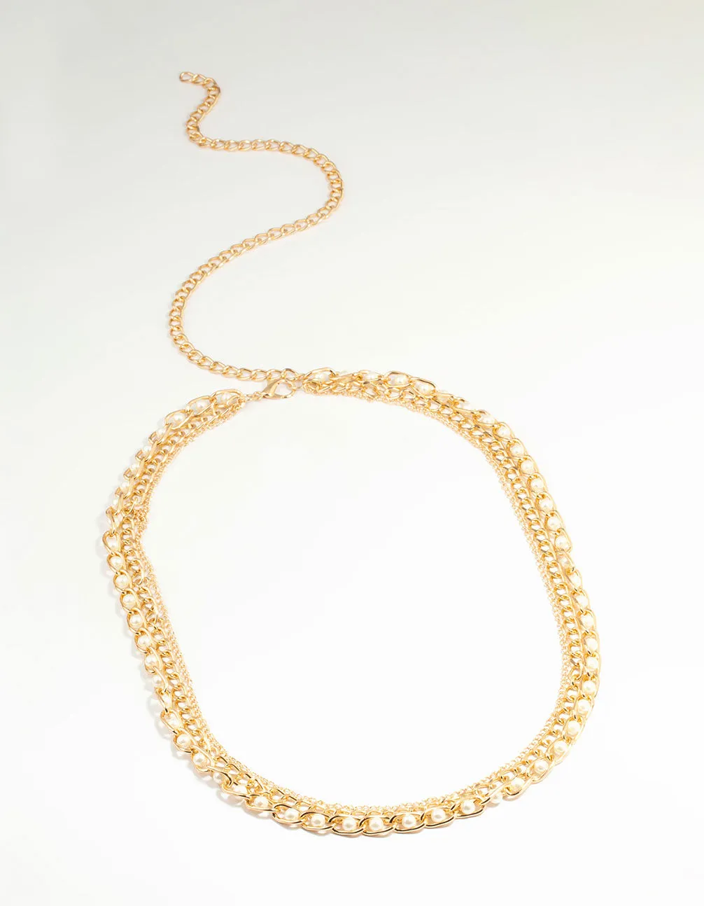 Gold Pearl Mixed Chain Belt sold by lovisa