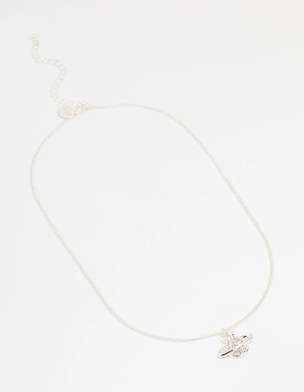 Silver Diamante Planet Pendant Necklace sold by lovisa product image thumbnail 4