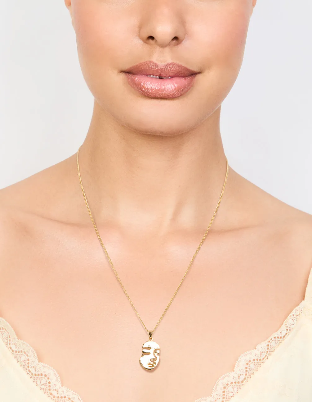 Gold Face Pendant Necklace sold by lovisa product image thumbnail 2
