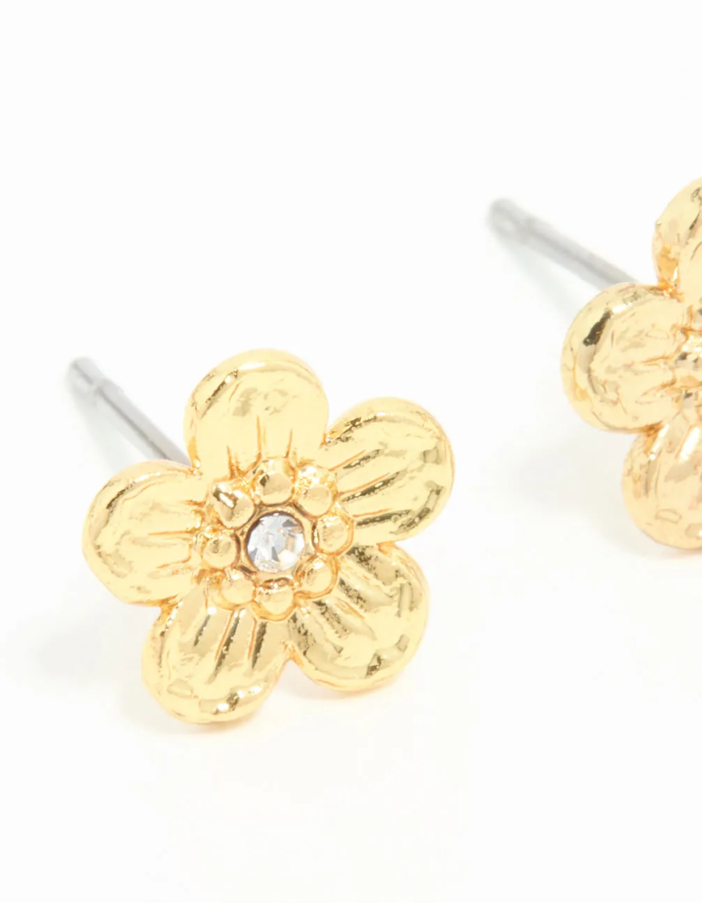 Gold Plated Surgical Steel Diamante Flower Stud Earrings sold by lovisa product image thumbnail 4