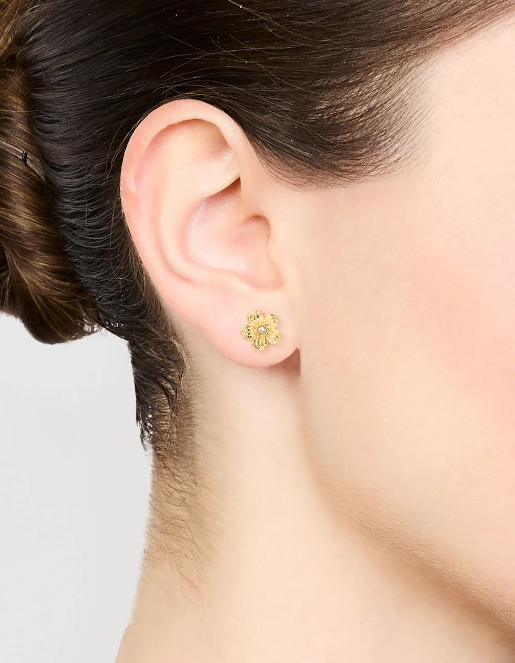 Gold Plated Surgical Steel Diamante Flower Stud Earrings sold by lovisa product image thumbnail 2