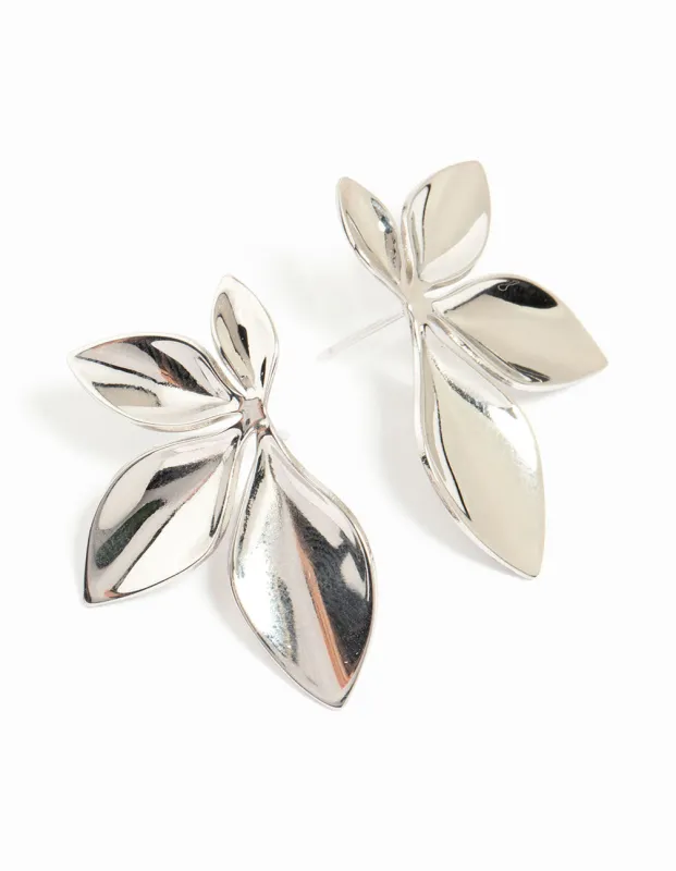 Waterproof Stainless Steel Leaf Cluster Stud Earrings sold by lovisa