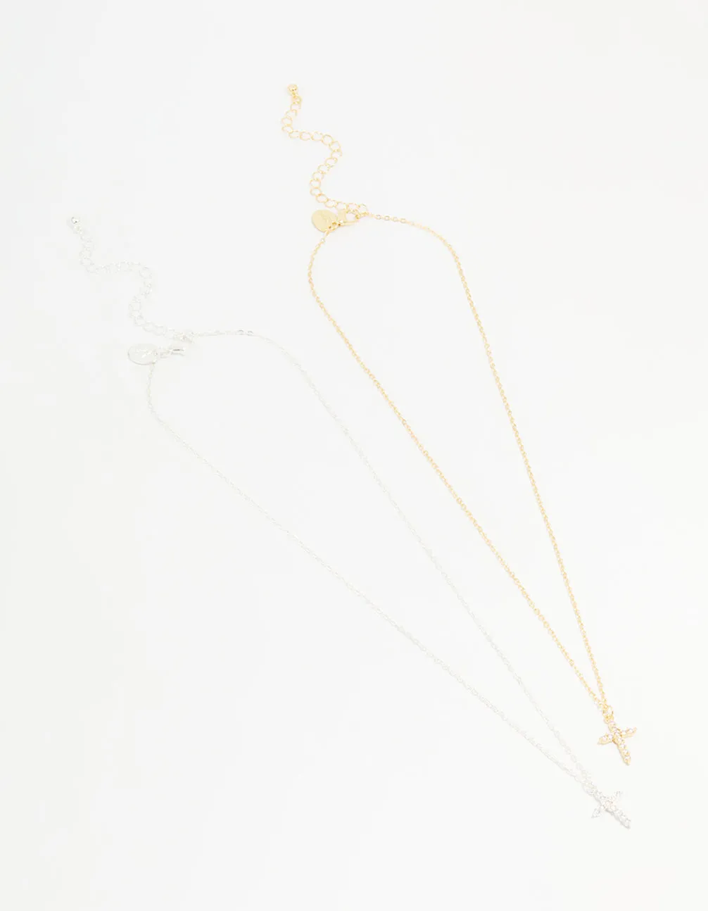 Mixed Metal Cross Cubic Zirconia Pendant Necklaces 2-Pack sold by lovisa product image thumbnail 2