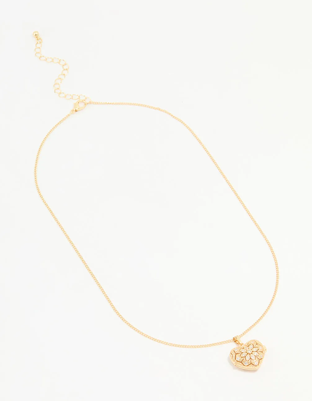 Gold Plated Cubic Zirconia Heart Locket Pendant Necklace sold by lovisa product image thumbnail 2