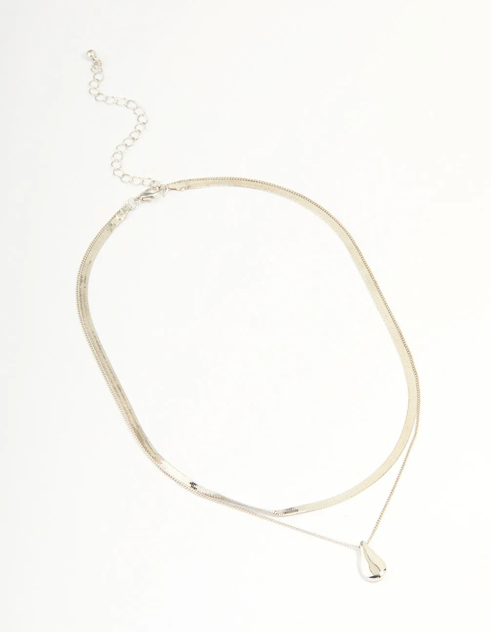 Silver Snake Chain & Organic Pendant Layered Necklace sold by lovisa product image thumbnail 2