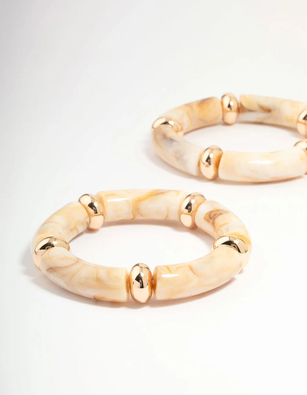 Acrylic & Gold Stretch Bracelets 3-Pack sold by lovisa product image thumbnail 2