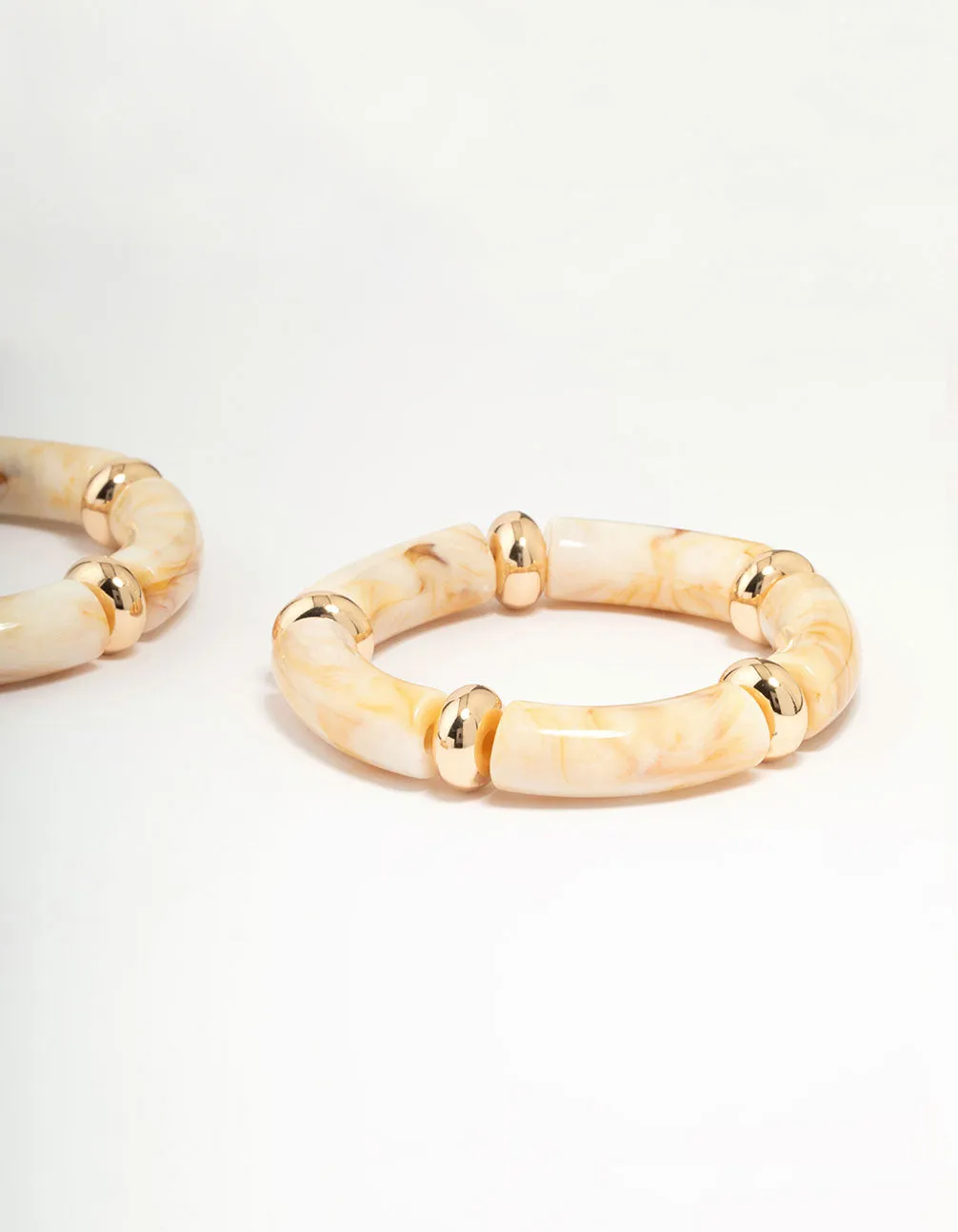 Acrylic & Gold Stretch Bracelets 3-Pack sold by lovisa product image thumbnail 3