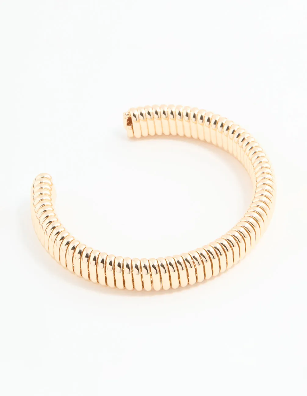 Gold Skinny Ribbed Wrist Cuff sold by lovisa