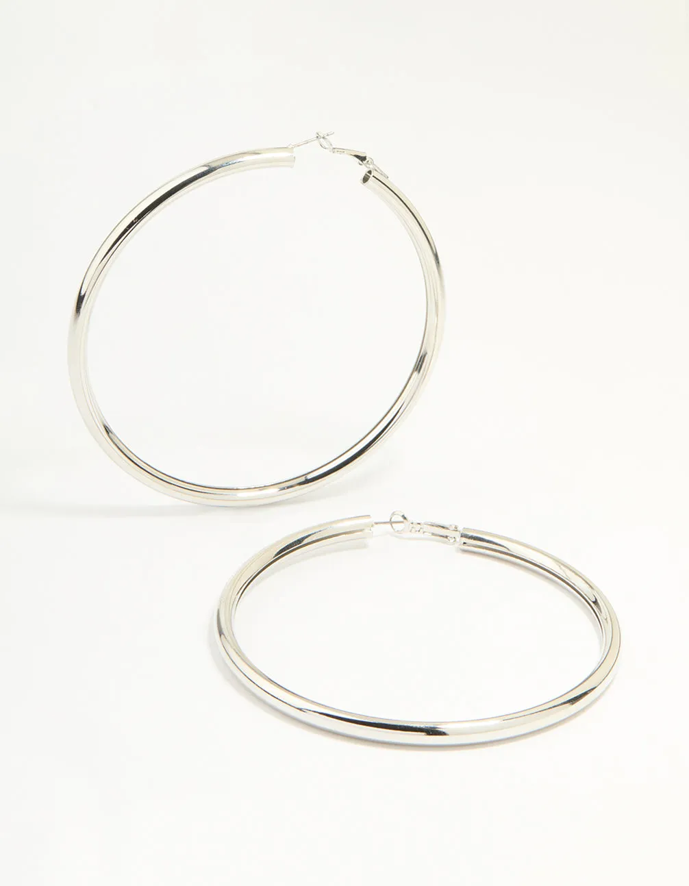 Silver Classic Tube Hoop Earrings sold by lovisa