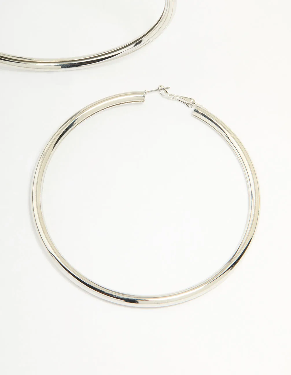 Silver Classic Tube Hoop Earrings sold by lovisa product image thumbnail 3