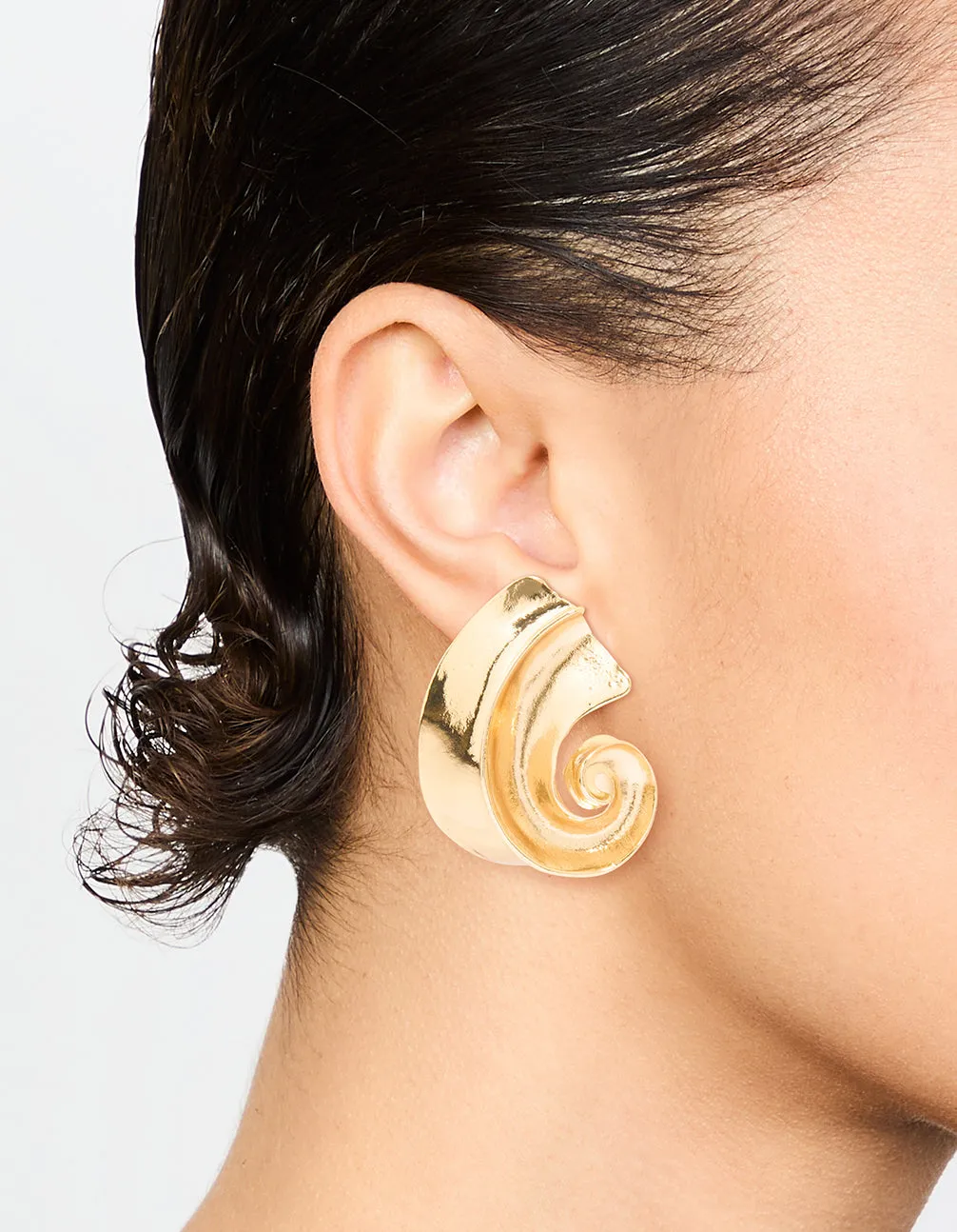 Gold Large Swirl Stud Earrings sold by lovisa product image thumbnail 2
