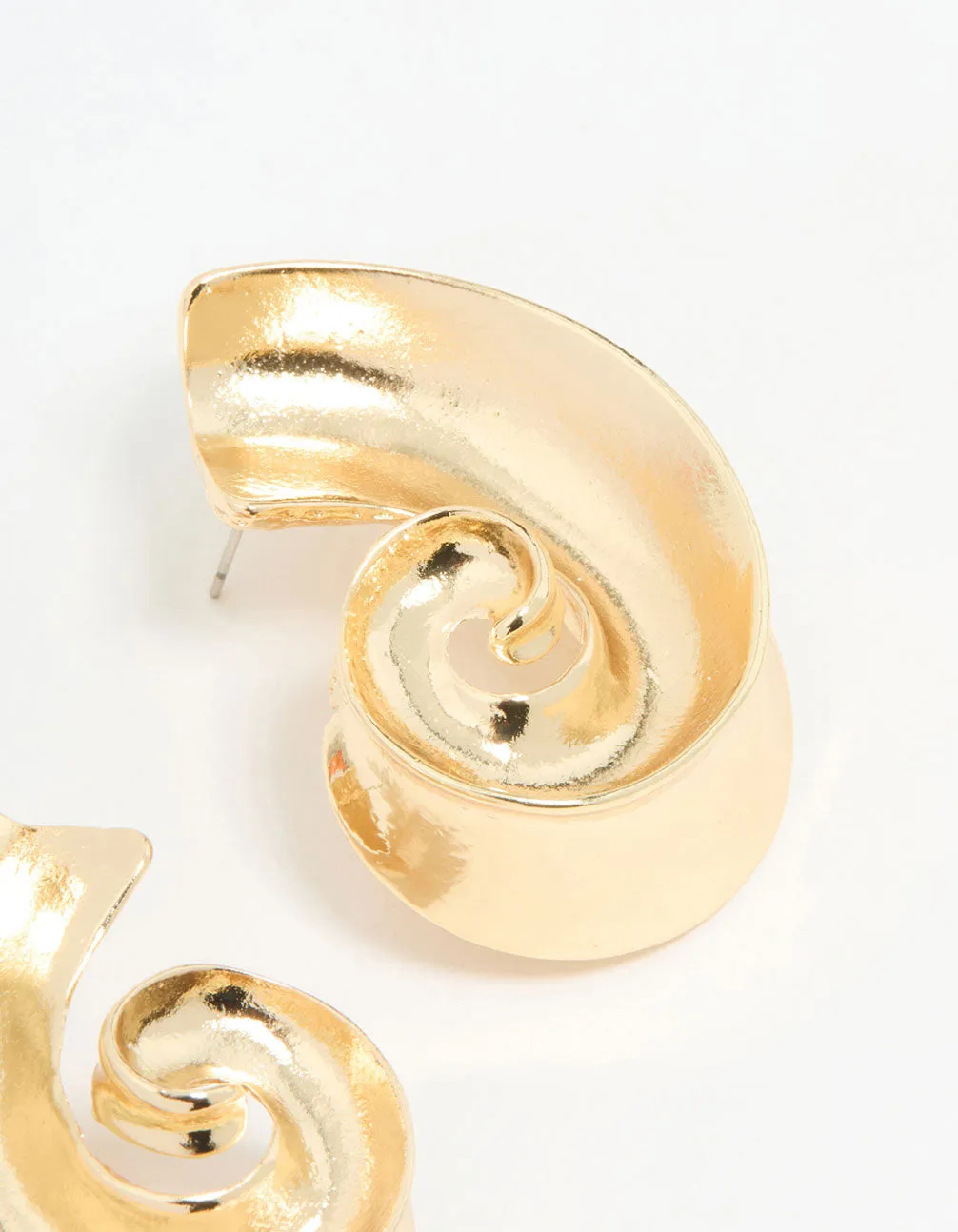 Gold Large Swirl Stud Earrings sold by lovisa product image thumbnail 5
