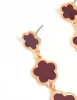 Gold Red Flower Drop Earrings sold by lovisa