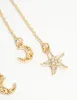 Gold Plated Moon & Star Drop Earrings sold by lovisa