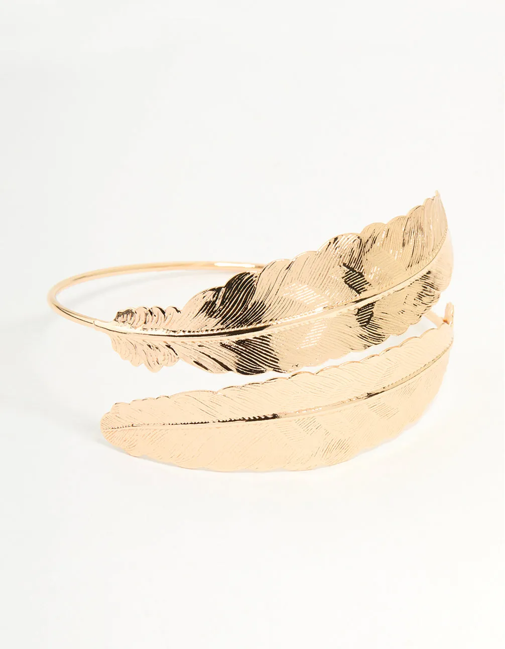 Gold Double Feather Arm Cuff sold by lovisa