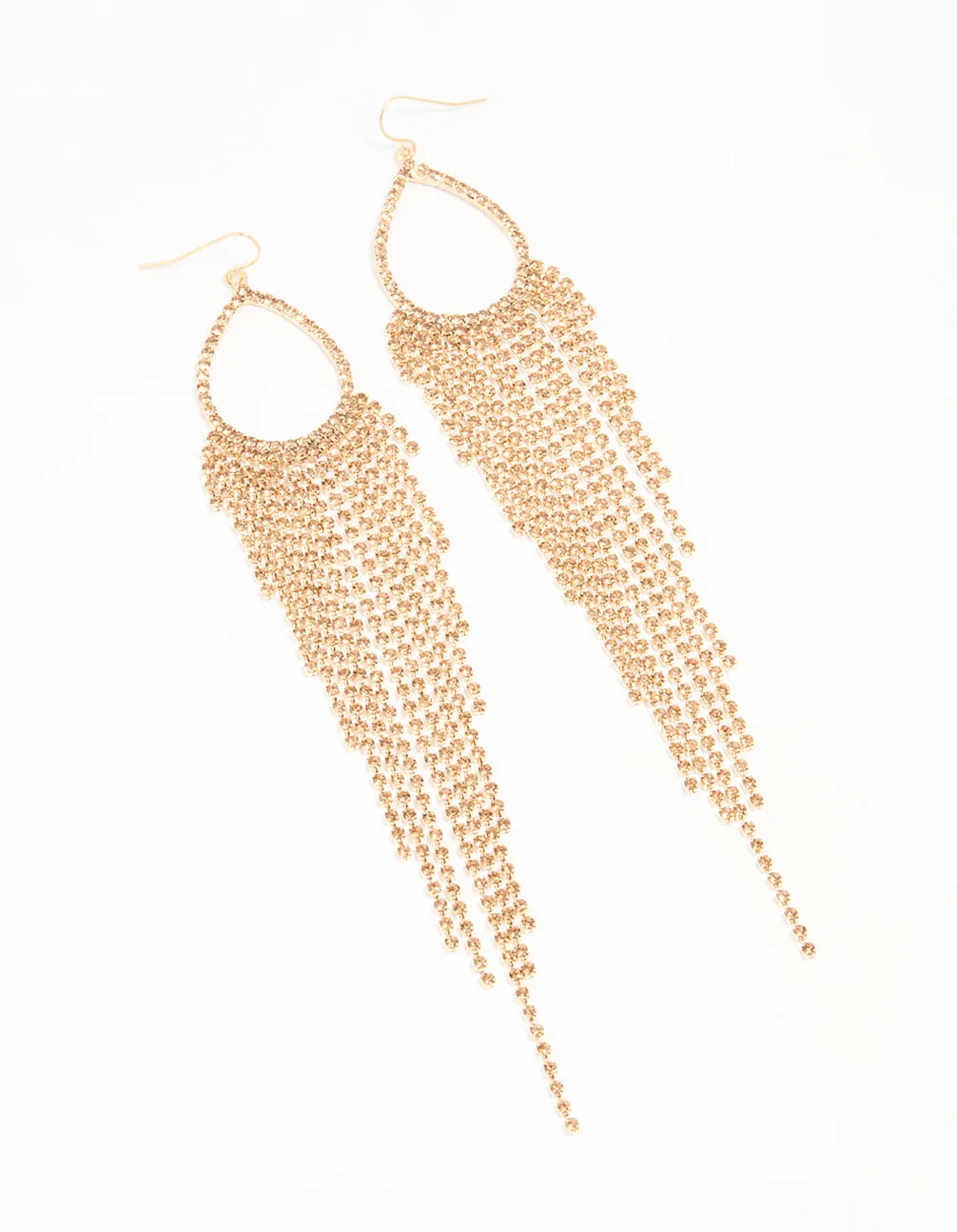 Gold Cupchain Fringe Drop Earrings sold by lovisa