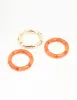 Orange Acrylic Bamboo Stretch Bracelets 3-Pack sold by lovisa
