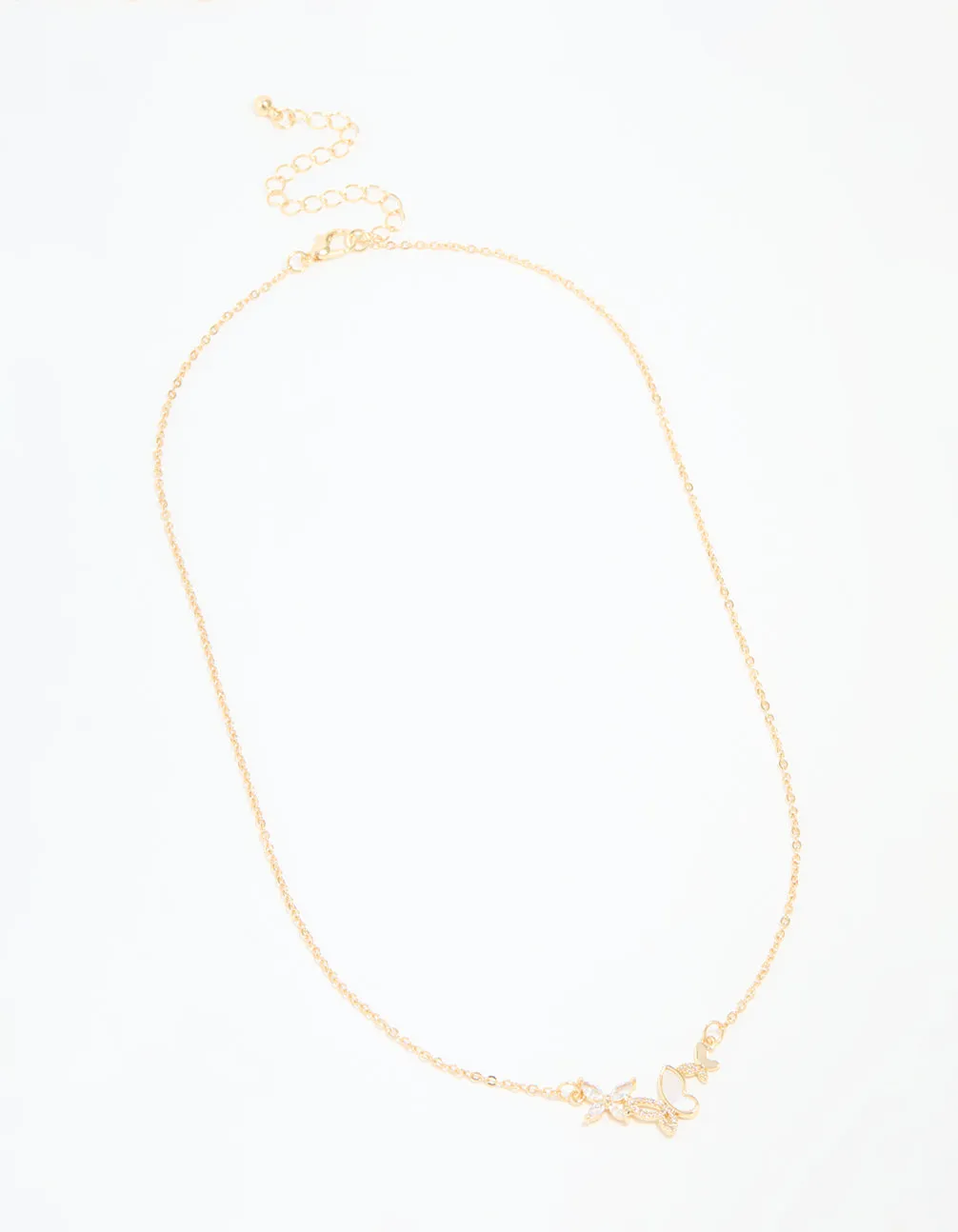 Gold Plated Cubic Zirconia Butterfly Pendant Necklace sold by lovisa product image thumbnail 4