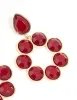 Gold Red Round Stone Drop Earrings sold by lovisa