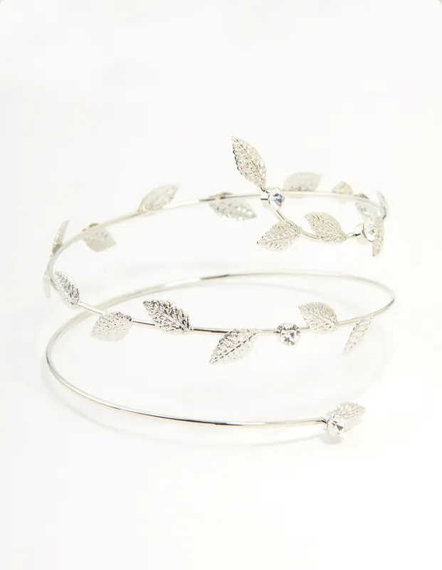 Silver Leaf Wrap Arm Cuff sold by lovisa