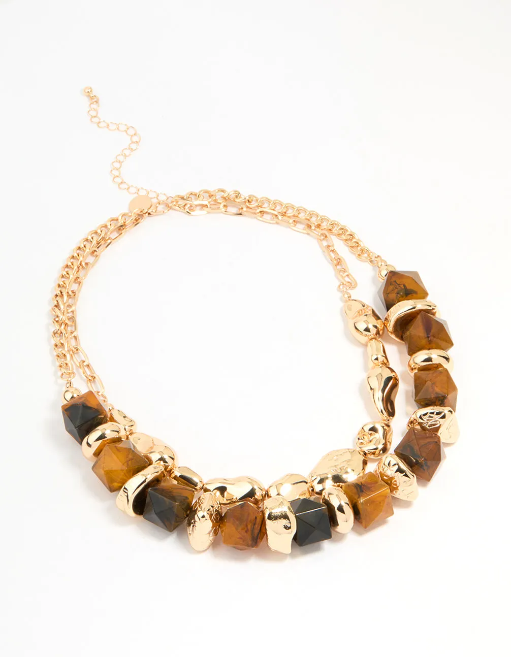 Gold Stone Hexagon & Organic Layered Necklace sold by lovisa product image thumbnail 2