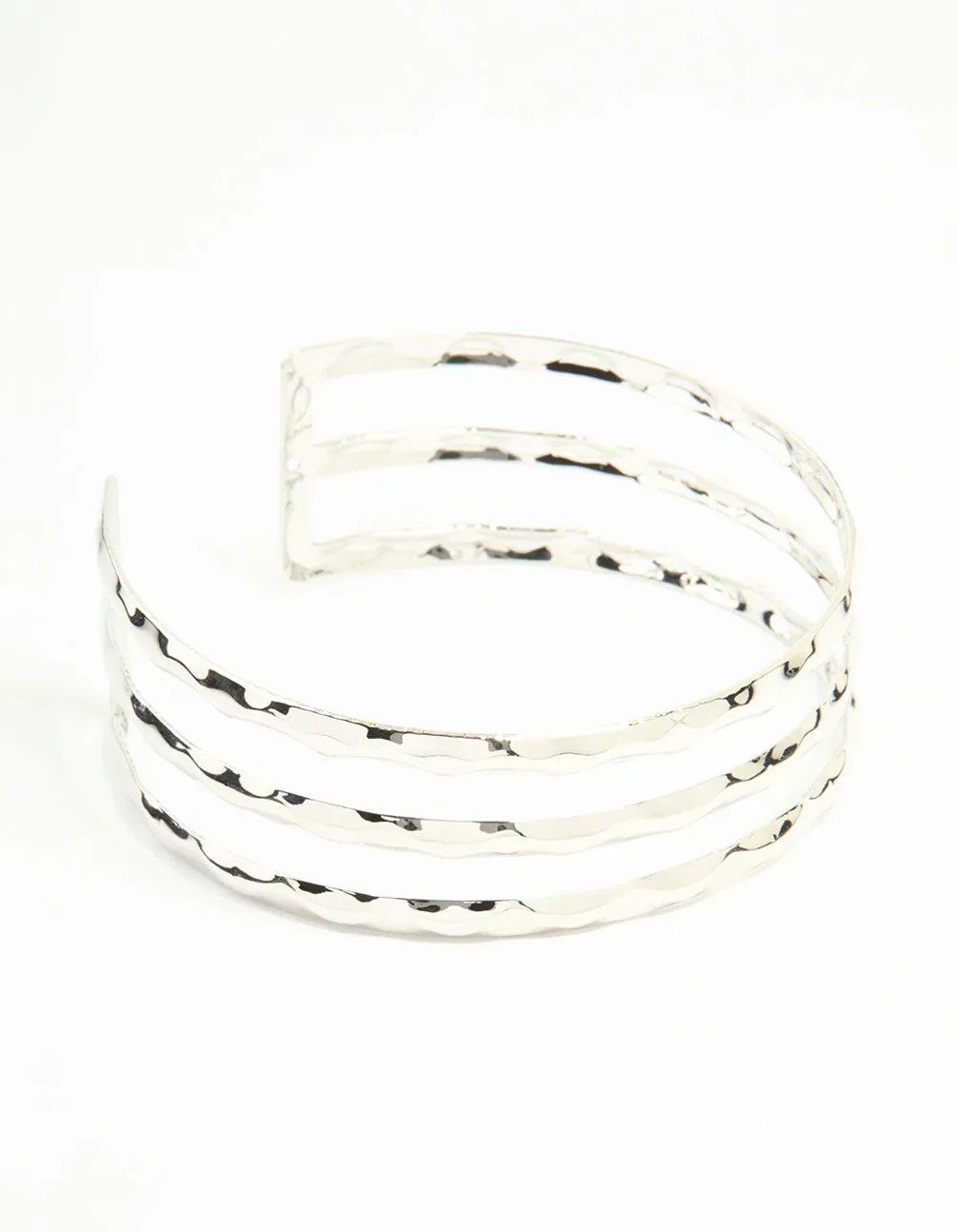 Silver Hammered Layered Arm Cuff sold by lovisa