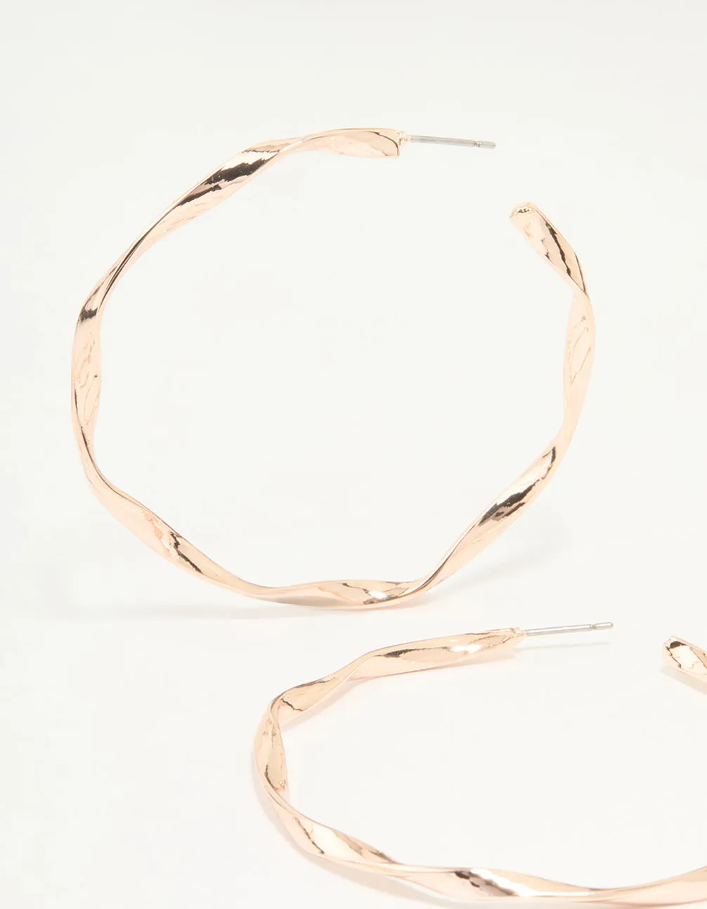 Mixed Metal Twisted Large Hoop Earrings 3-Pack sold by lovisa product image thumbnail 3