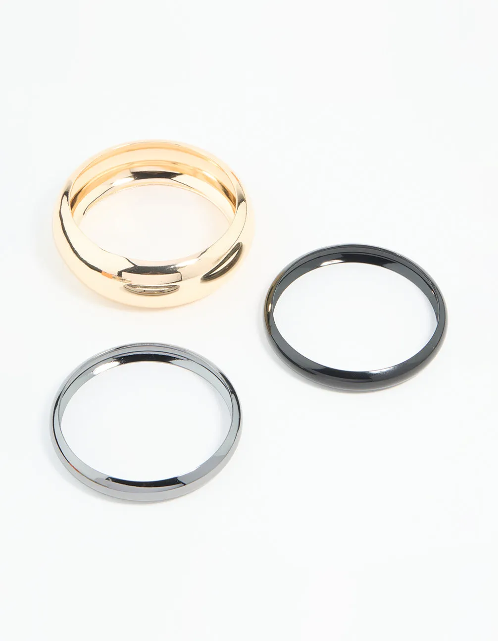 Mixed Metal Dark Blue Bangles 3-Pack sold by lovisa