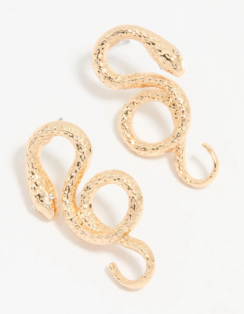Gold Swirling Snake Stud Earrings sold by lovisa